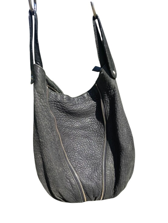 Danier Handbags - Danier Pebbled Leather Hobo Bag | Black Genuine Leather | Soft Slouchy Handbag